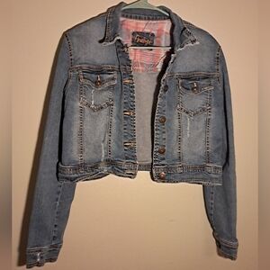 Amethyst Jeans Y2k Cropped Blue Denim Jacket